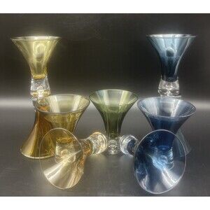 Elegance by Artland Suspended Bubble Base multi-color Martini Glasses set of 9